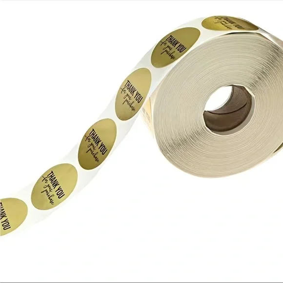 500 Gold Foil Stickers Thank You for your purchase PRICE IS FIRM - Picture 6 of 8